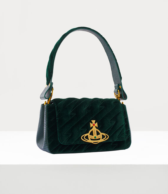 Vivienne Westwood Hazel Quilted Medium Handbag in GREEN